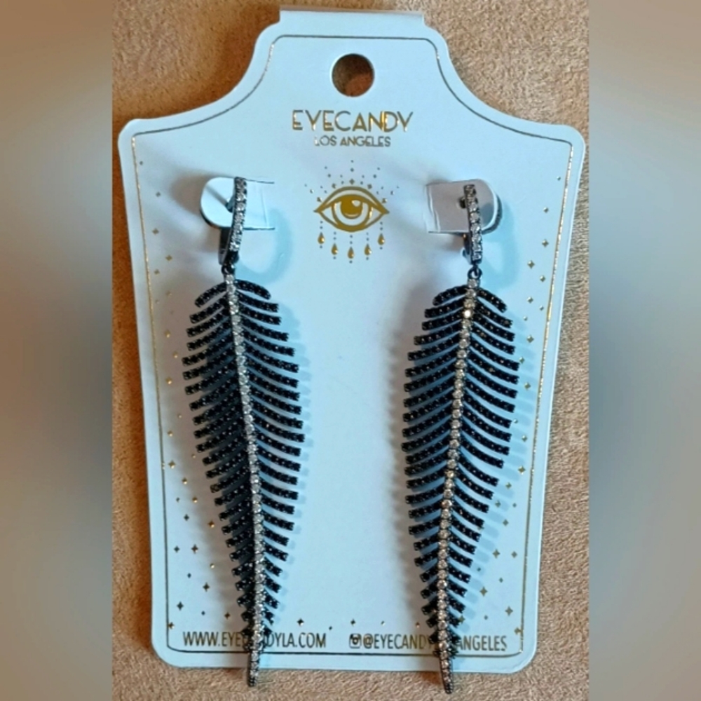 Eye Candy Caroline Earring - Black & Silver